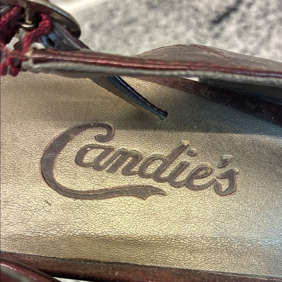 ✨Host Pick✨  Candie's Wine Peep-Toe Slingback Heels - Picture 2 of 7